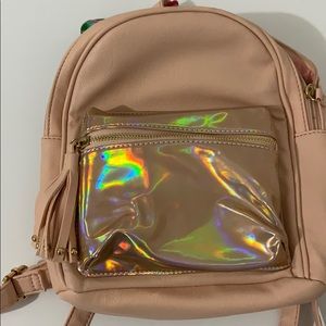 rose gold mini backpack